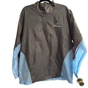 Disney Parks Windbreaker Rain Jacket Mens‎ Size MD/LG Blue Gray Vented
